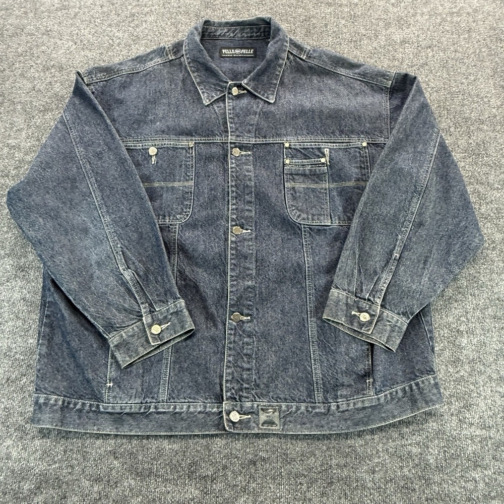 Marc Buchanan Pelle Pelle Mens 3XL Blue Jean Denim Jacket Hip Hop Rap Quality